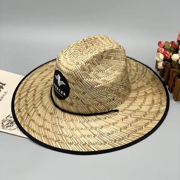 Chapeau de Sauvetage en Paille avec Corde Attachée pour Femme, Grand Avant-toit, Plage, ander, Été, 