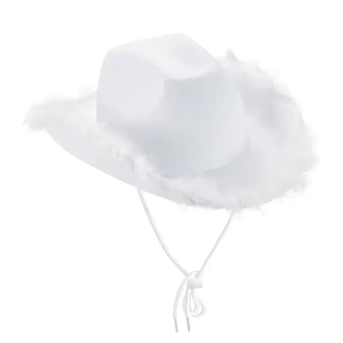 Chapeau de cowboy vintage pour femme, casquette à large bord, garniture en fourrure, document solide