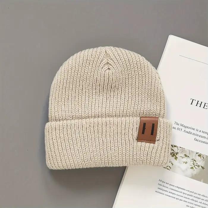 Chapeau tricoté doux pour nouveau-né, bande élastique à motif rayé, adapté à l'étirement, léger et c