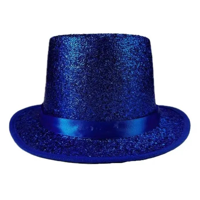 Chapeau Camlet en soie scintillante 39BD, chapeau magicien unisexe pour adultes, Costume mascarade