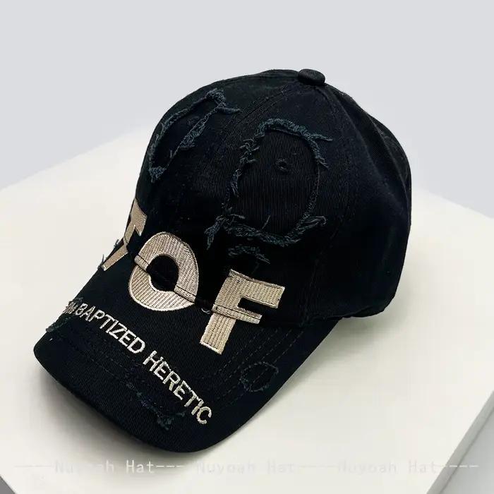 Nouveaux hommes femmes brodés TOF lettres imprimé léopard chapeaux de Baseball parasol Style cassé p