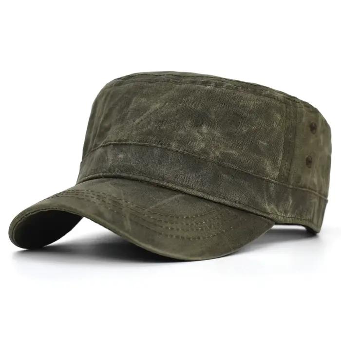 Casquettes militaires en coton et toile cirée pour hommes, casquette militaire de cadets imperméable