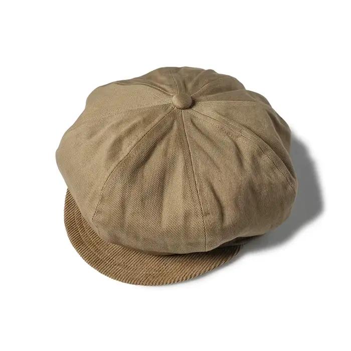 Casquette de motard de moto Bronson des années 1950, chapeau octogonal à bord court de Style Vintage