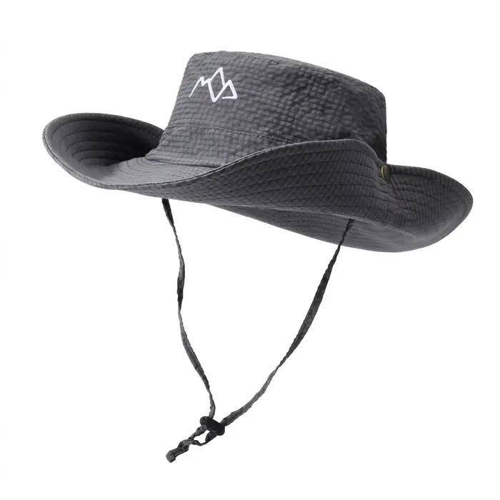Chapeau de pêcheur unisexe avec design brodé, respirant, pour randonnée en plein air, camping, sangl