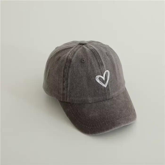 Chapeaux de baseball rétro avec broderie d'amour pour bébé, chapeau de protection solaire pour garço