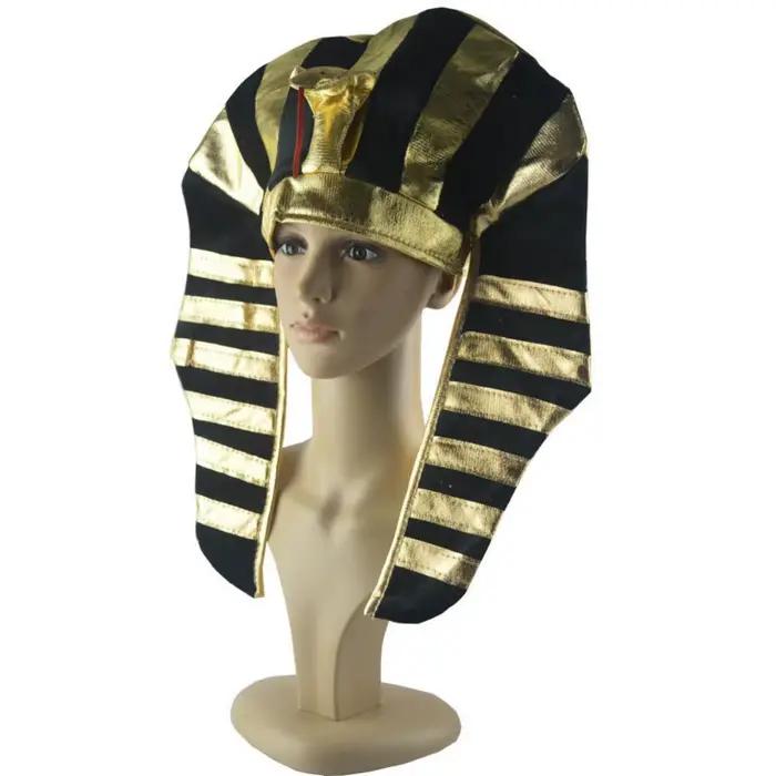 Chapeau de pharaon au design amusant de qualité supérieure, motif tête de serpent, chapeau de roi ég
