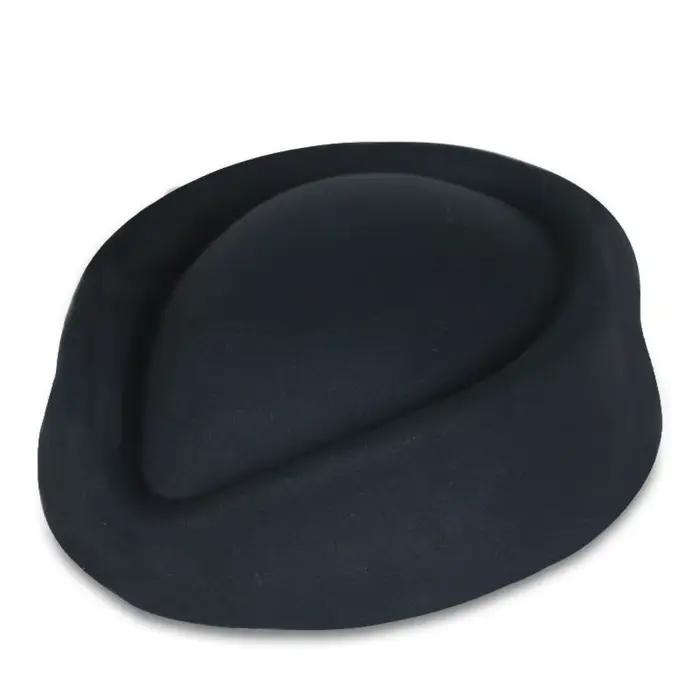 Nouveau Britannique rétro haut chapeaux formel Concave haut feutre béret solide pilulier casquette f