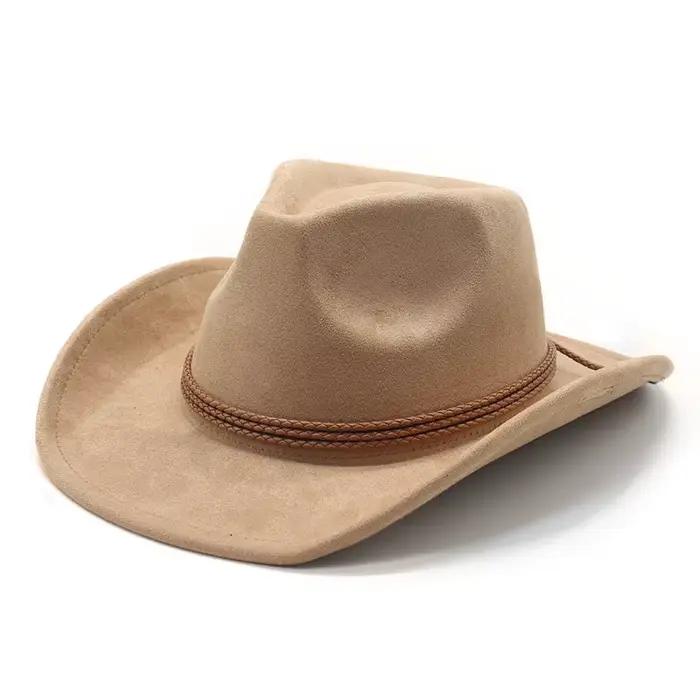 Chapeaux de cowboy western en daim, chapeaux de cowgirl pour fête, casquettes vintage de jardin, acc