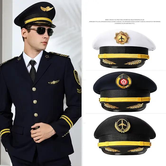 Casquette à visière d'officier vintage