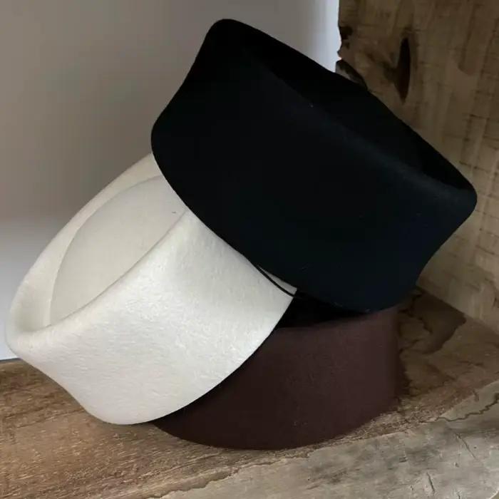 Mode dur haut laine feutre chapeaux Concave