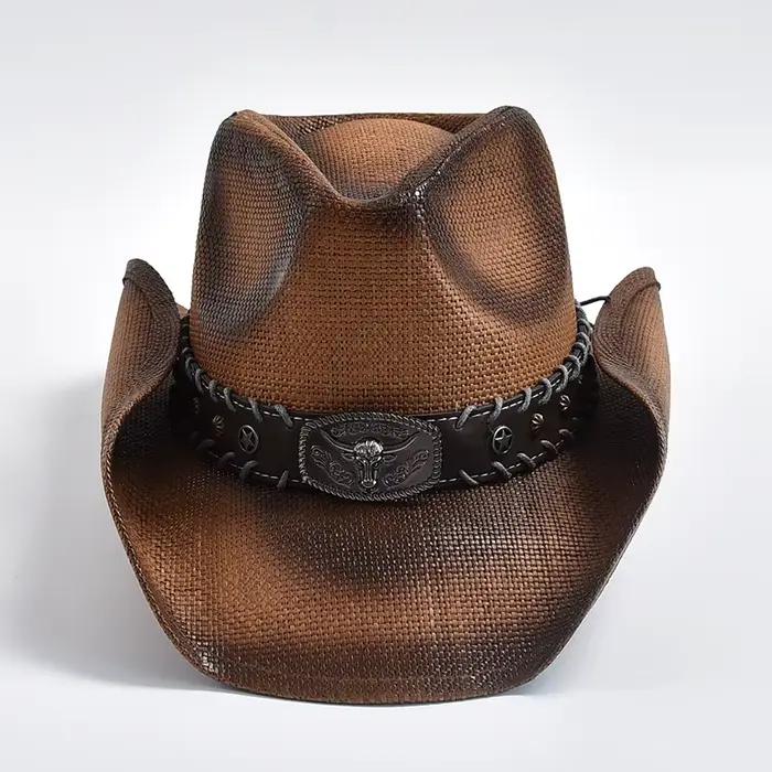 Chapeau de Cowboy occidental Vintage pour hommes et femmes