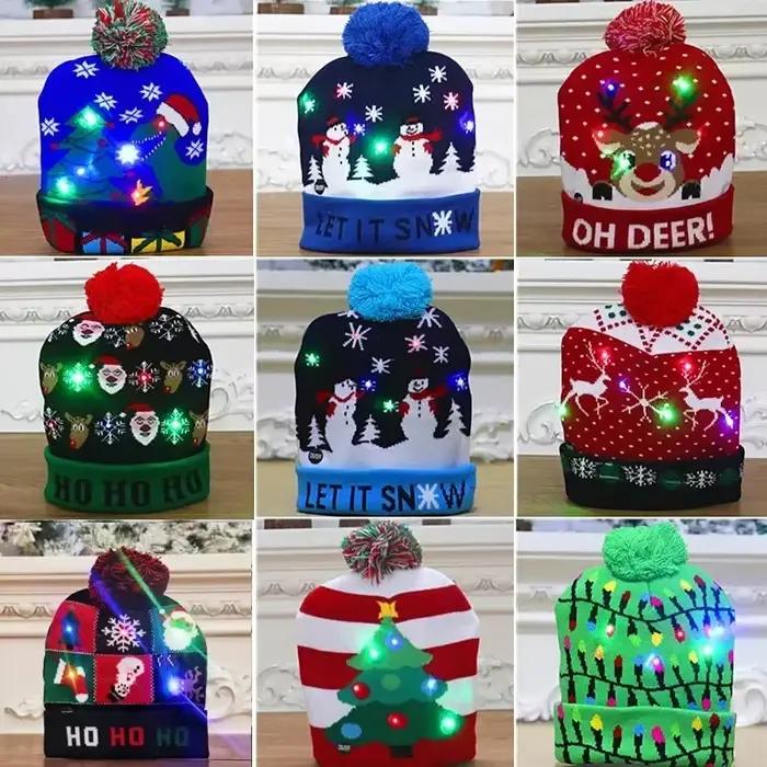 Chapeau de noël à 2025 LED avec lumières