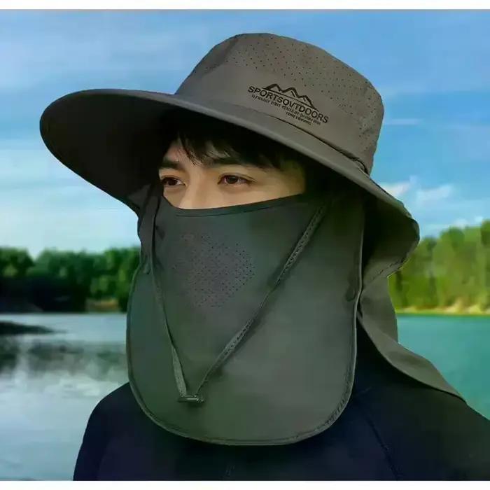 Chapeau de randonnée anti-UV d'été, séchage rapide, à large bord, visière extérieure, chapeau bob en maille respirante, chapeau de soleil, chapeau de cyclisme en plein air