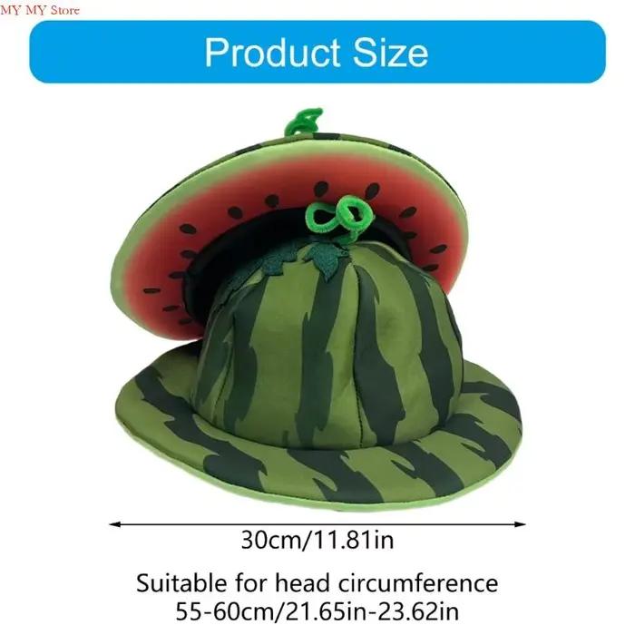 N1HE Chatme pastèque drôle Wide Brims Bucket pour festival usure quotidienne Chatle pêcheur tissu non tissé