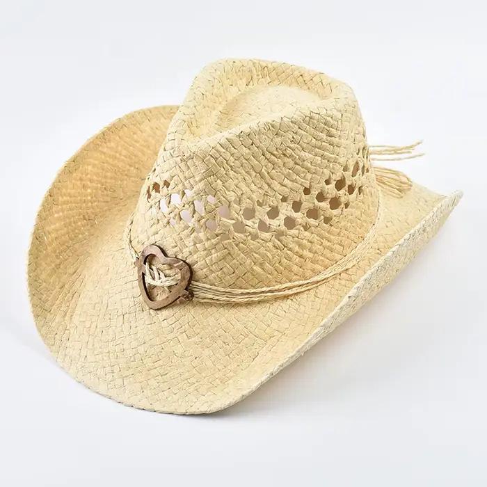 Chapeau de paille d'été de Style occidental pour femmes