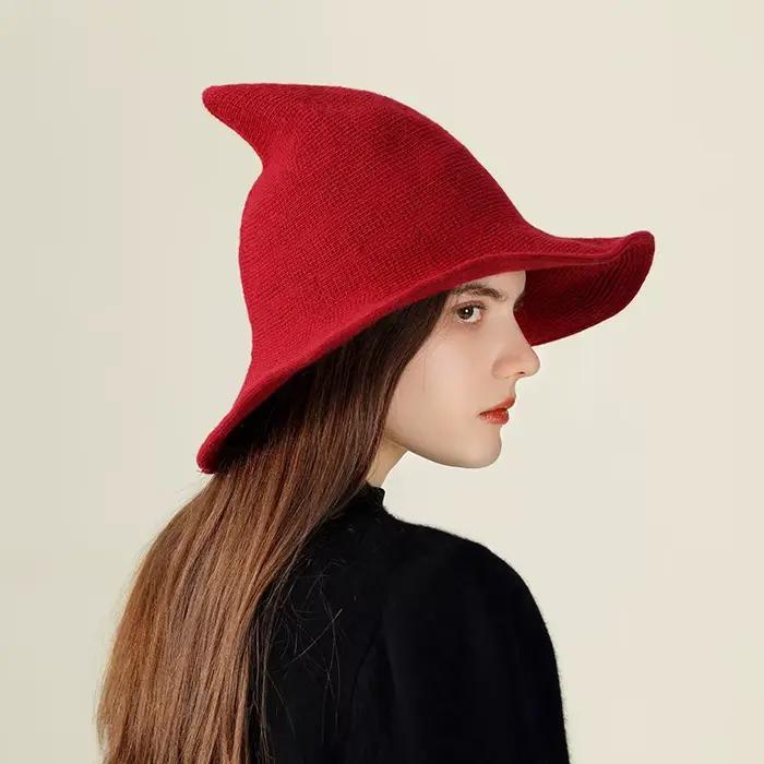 Chapeau tricoté en laine Vintage pour Halloween