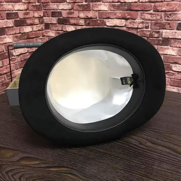 Chapeau Fedora en laine noir pour hommes
