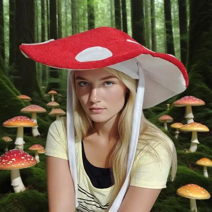 Chapeau de champignon festif avec corde