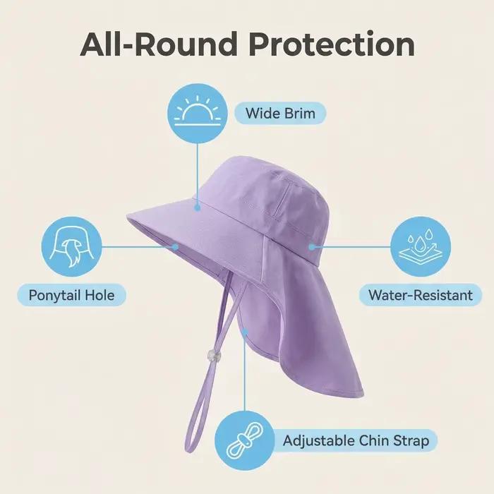Chapeau de pêcheur pour enfants en polyester protection UV style fashion occasion été plage jardin