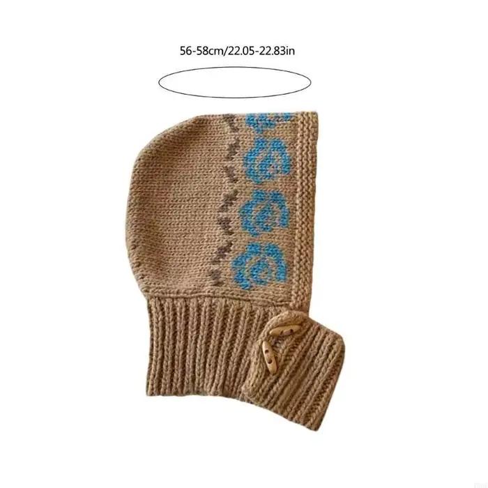 Cagoule élégante tricotée pour chapeau chaud d'hiver