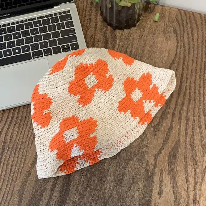 Chapeau seau de soleil en Crochet pour femmes