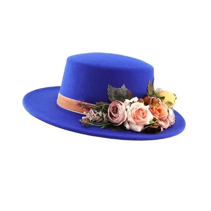 Chapeau à fleurs à larges bords pour femmes