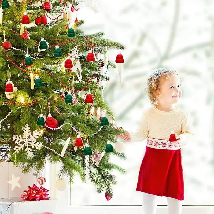 10-20 pièces Mini chapeaux à tricoter noël