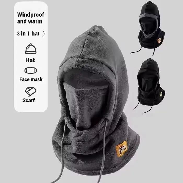 Chapeau d'hiver chaud avec masque et cache-cou 3-en-1