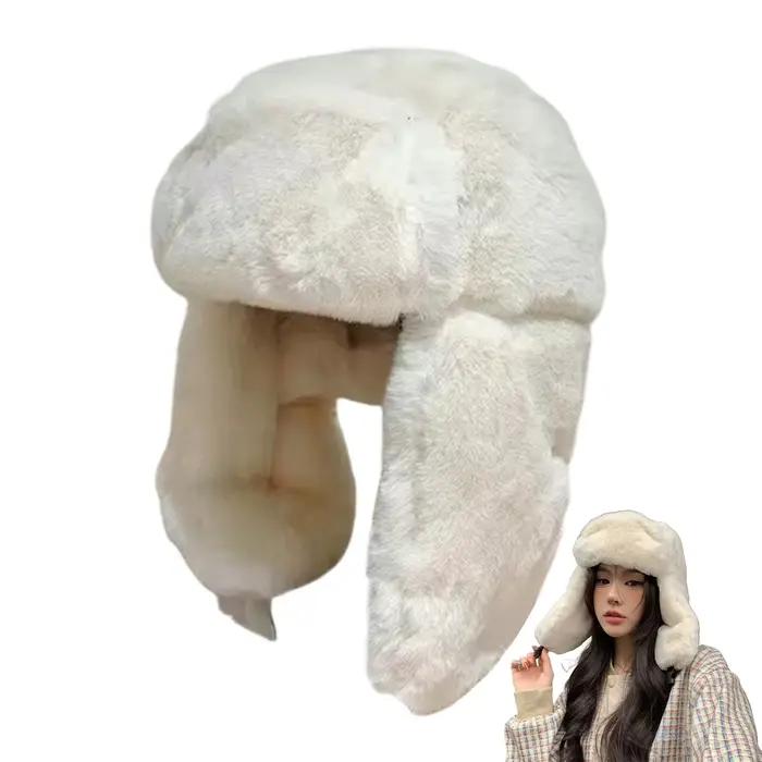 Chapeau d'équitation d'hiver en peluche douce