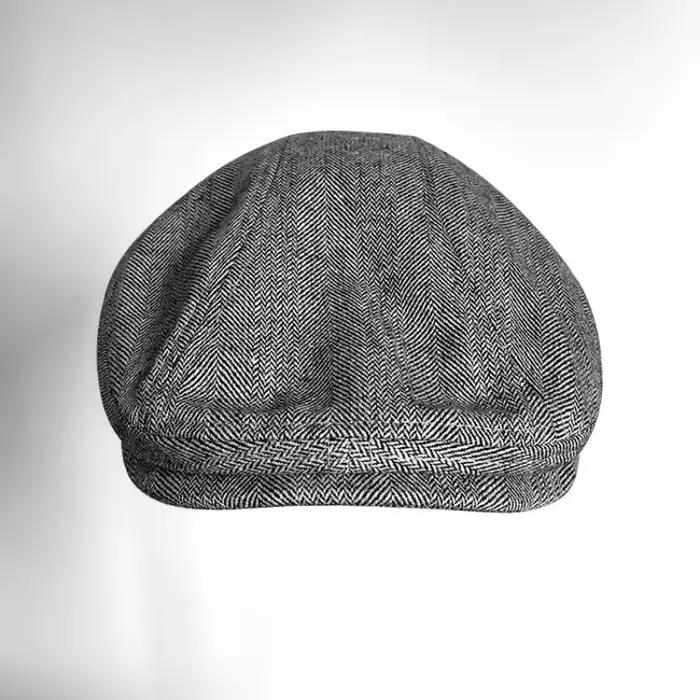 Chapeau de Gavroche unisexe en coton noir et blanc motif à carreaux style célébrité d'Internet pour hommes et femmes occasions spéciales voyage printemps été automne