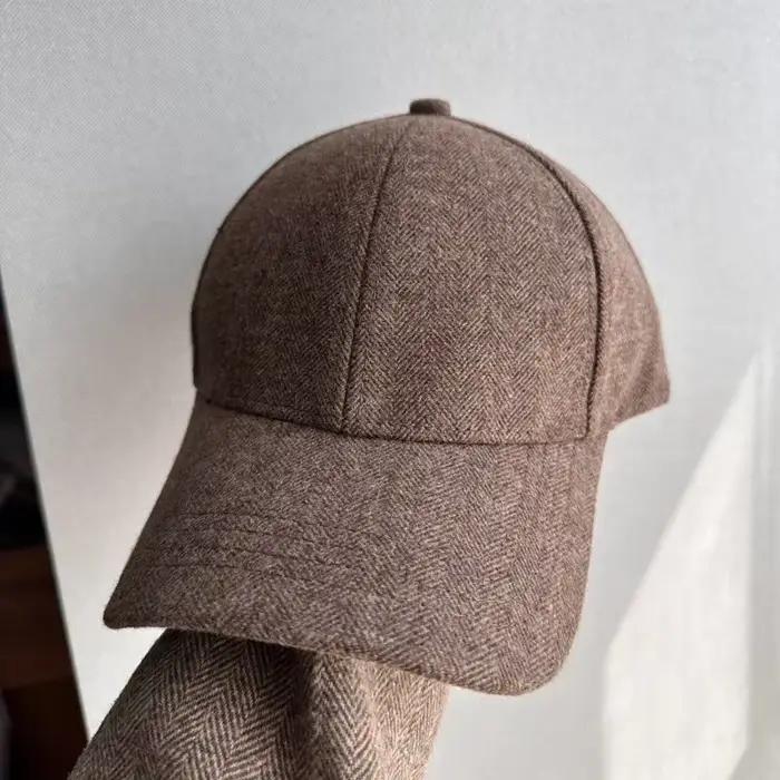 Casquette en laine à chevrons