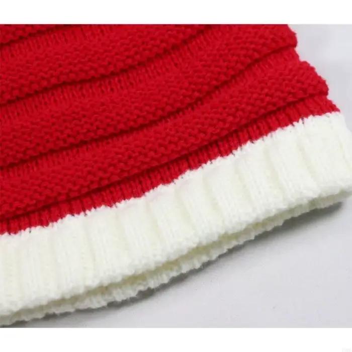 Chapeau père noël tricoté