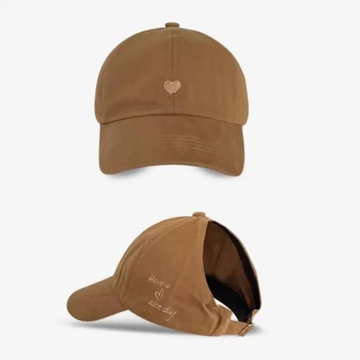 39BB Casquettes baseball en forme cœur brodé pour fille