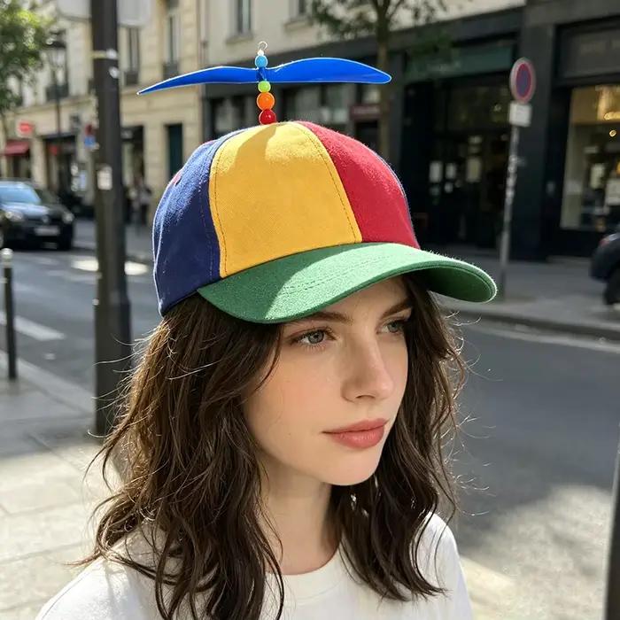 Chapeau à hélices multicolores amusant pour adultes