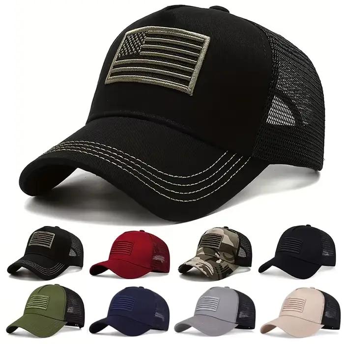 Casquette de baseball en maille avec drapeau américain
