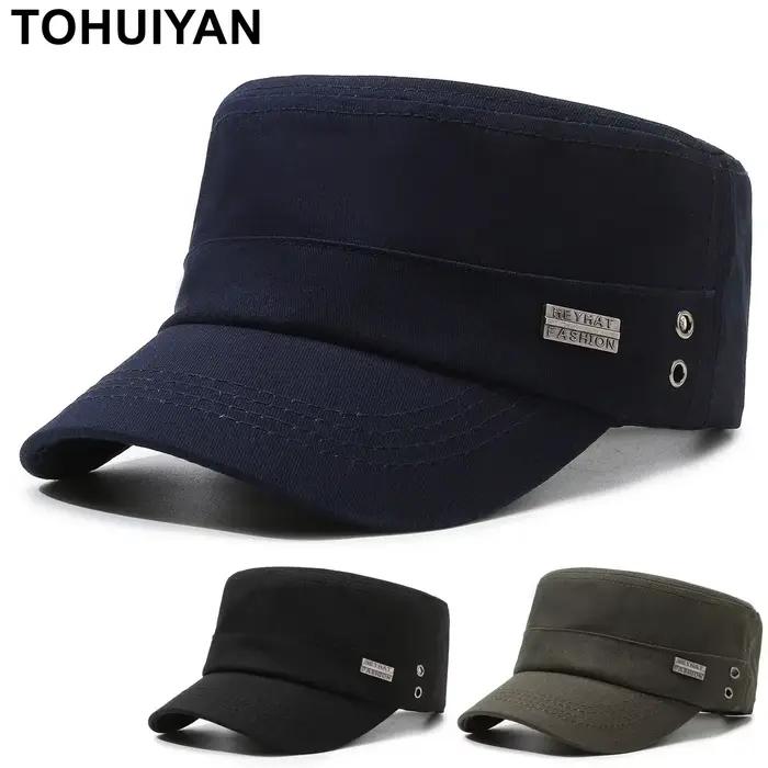 Casquette de toit plat en sergé de coton pour homme et femme