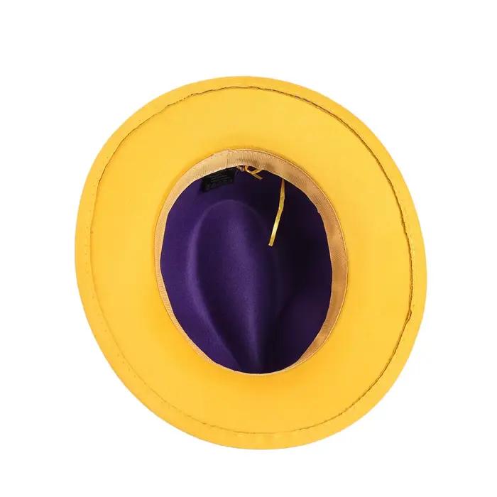 Chapeau Fedora Patchwork Jazz jaune et violet