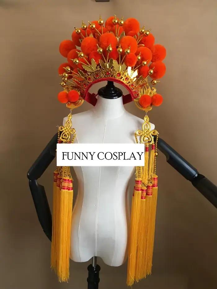 Chapeau d'opéra chinois à pompon pour femmes, 13 couleurs, accessoire de théâtre et de festival, pour Halloween et cérémonies traditionnelles
