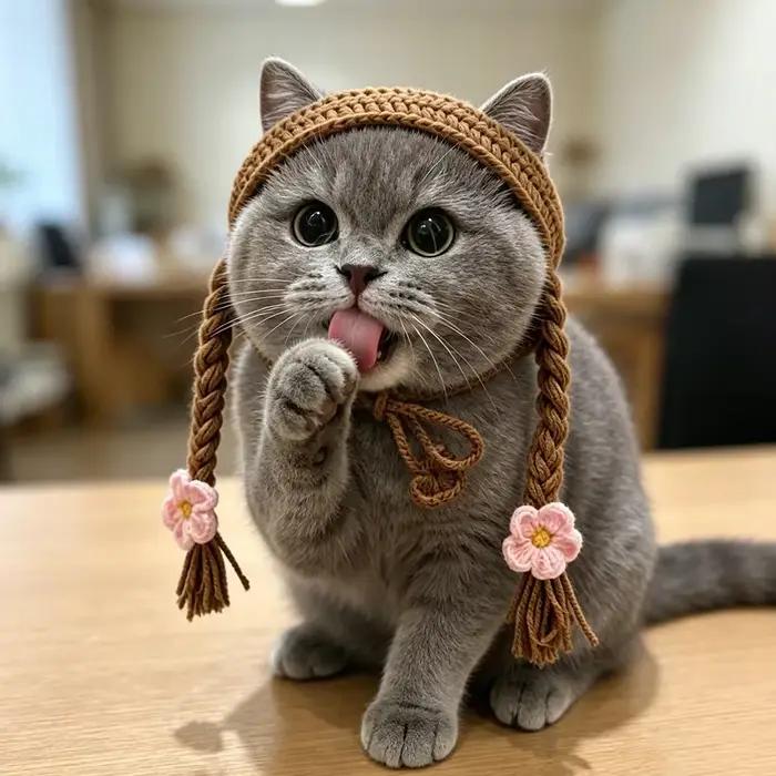 Chapeau de chat mignon