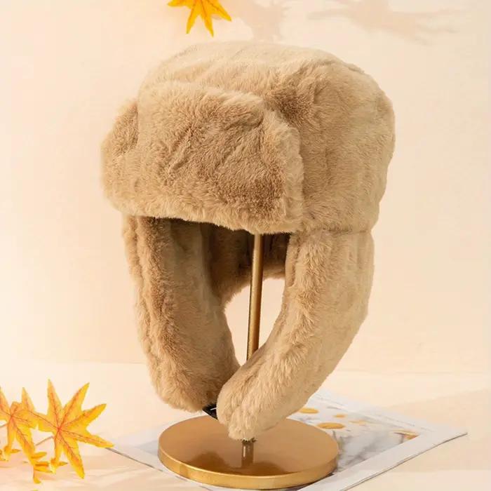 Chapeau d'équitation d'hiver en peluche douce
