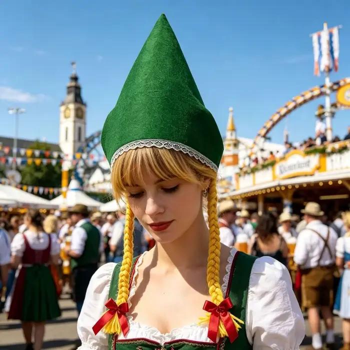 Chapeau d'Oktoberfest de haute qualité avec tresses