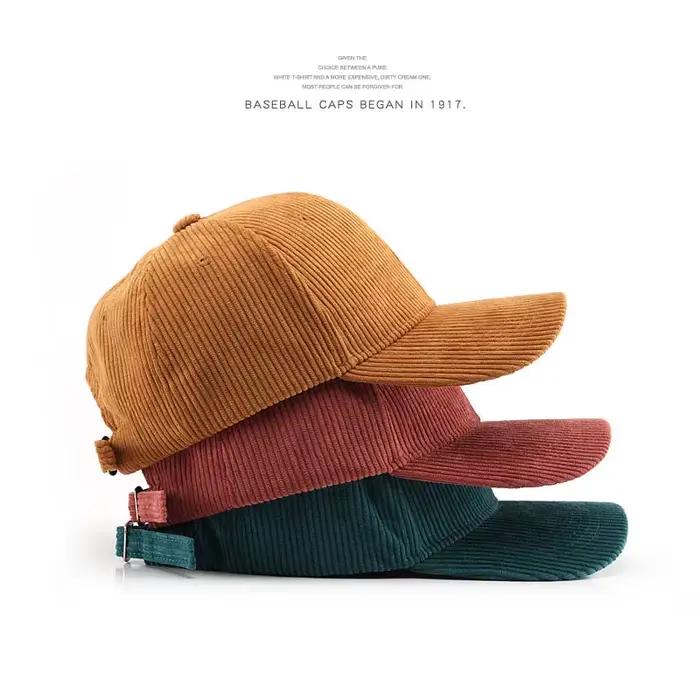 Casquette de Baseball en velours côtelé pour femmes et hommes