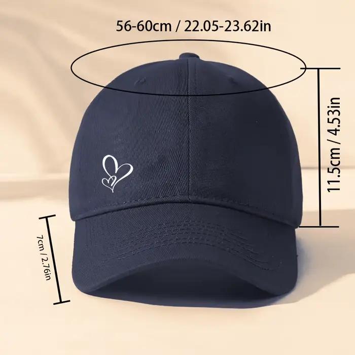 Casquette de baseball à imprimé cœur mignon