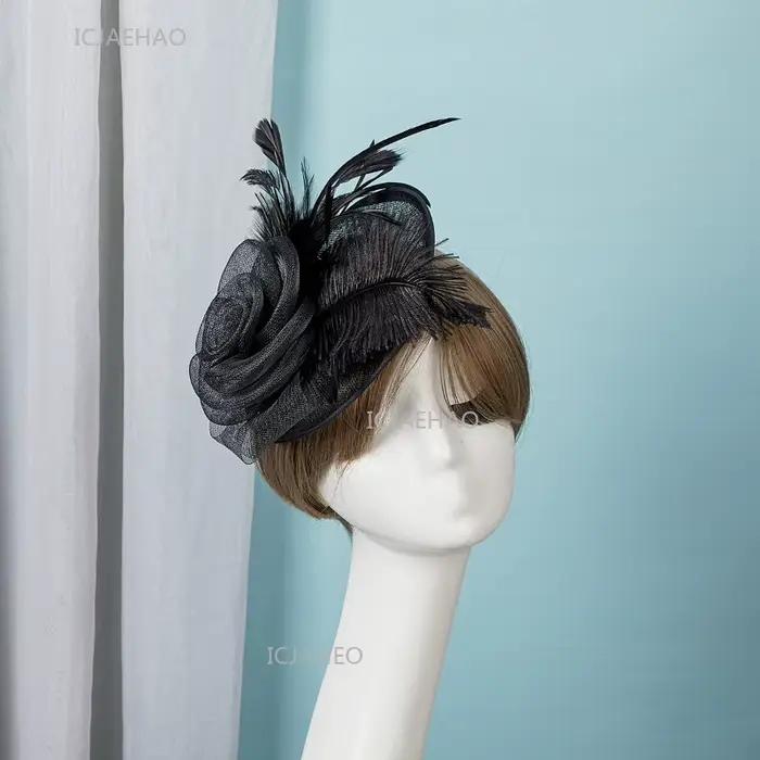 Chapeau de mariée en lin Vintage de Style britannique
