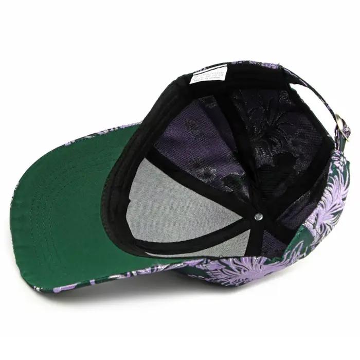Casquette de baseball FS de luxe à motif floral doré