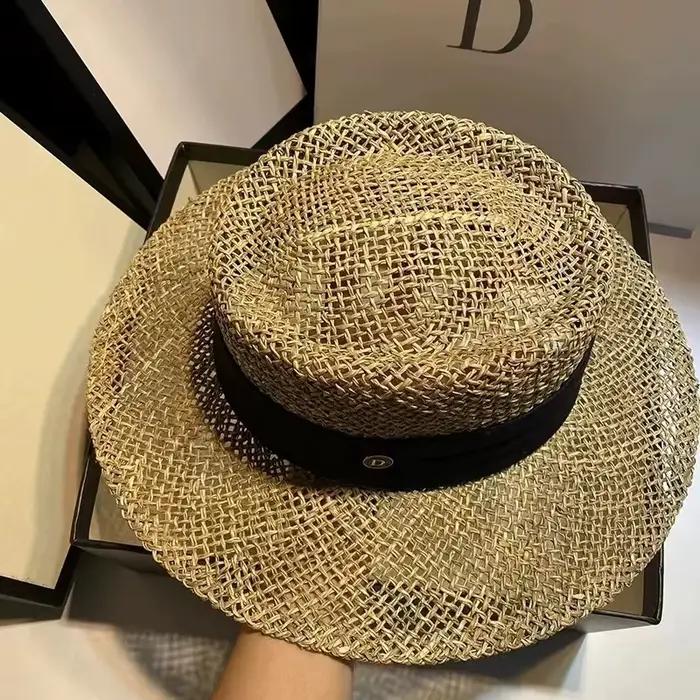 Chapeau de paille français à trois volets pour femmes