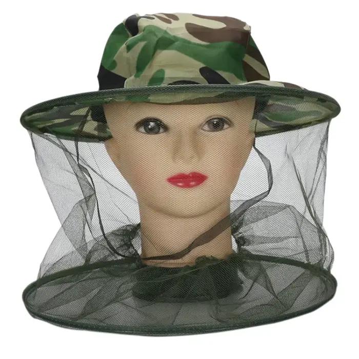 Chapeau de pêche et de camping respirant en maille anti-moustiques