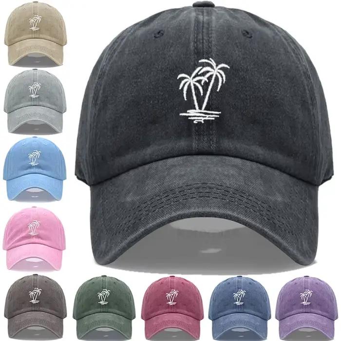 Casquette de baseball brodée de cocotier pour hommes et femmes