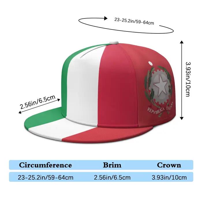 Italie gratuit nom personnalisé numéro équipe Logo casquette à bords plats pays voyage pêche italien Nation Italia drapeau Photo Hip-hop chapeau