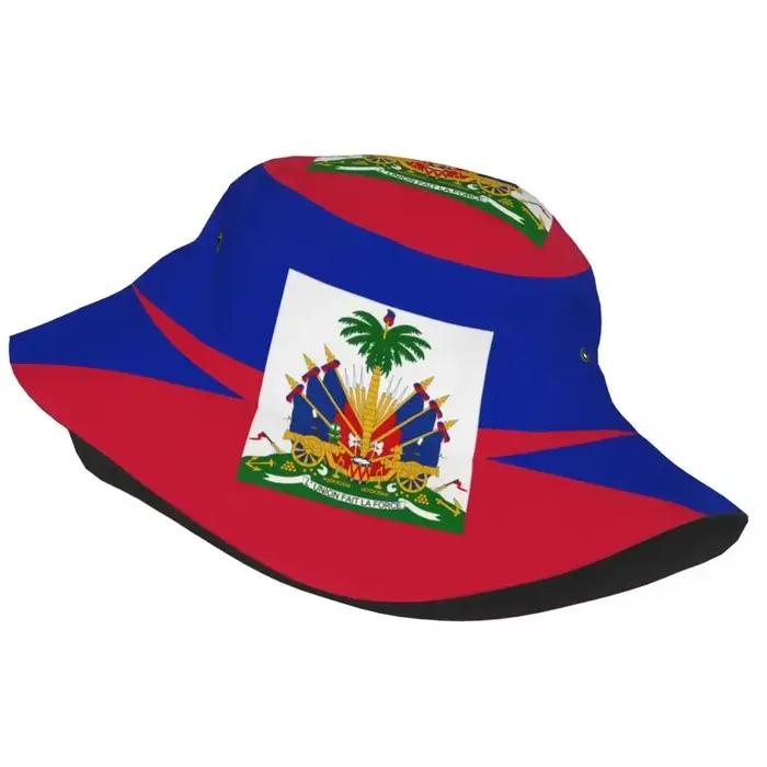 Casquette de pêcheur drapeau Haïti Hip Hop Gorras été unisexe impression seau chapeau jardinage en plein air plage Camping randonnée casquettes de pêche